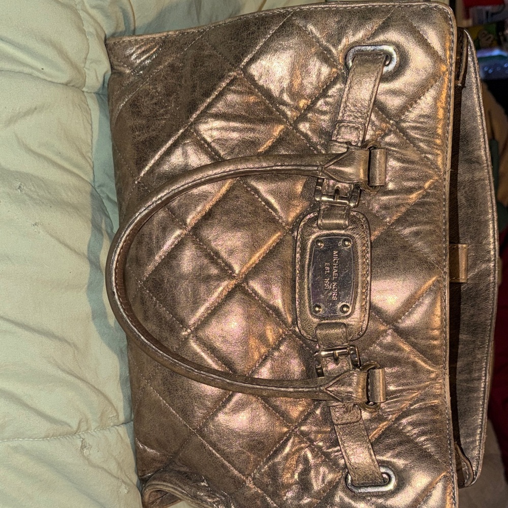 Gold Quilted Handbag